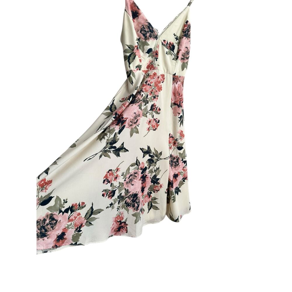 Lulus Emilee Cream Floral Print Spaghetti Strap Midi Dress Size XS - Picture 4 of 11